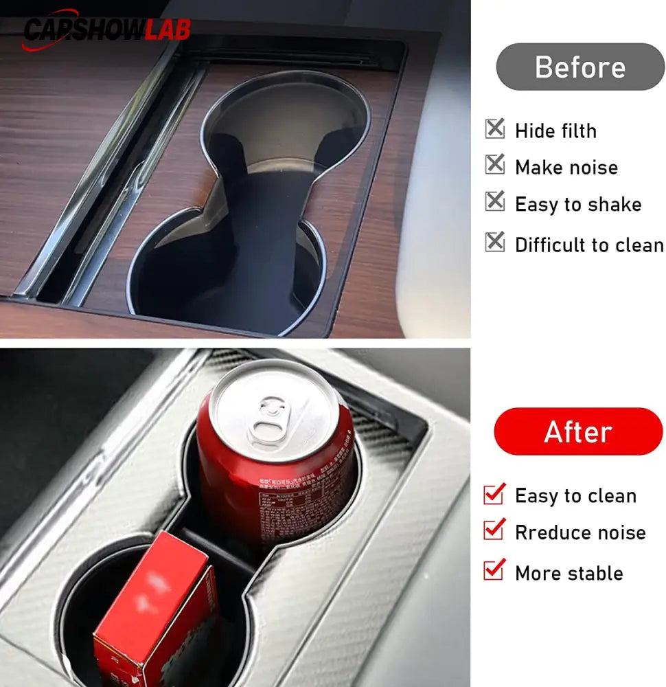 Anti-Slip Cup Holder Insert for 2021+ Tesla Model S/X | Premium Silicone - Tesla Interior Accessories > Center Console