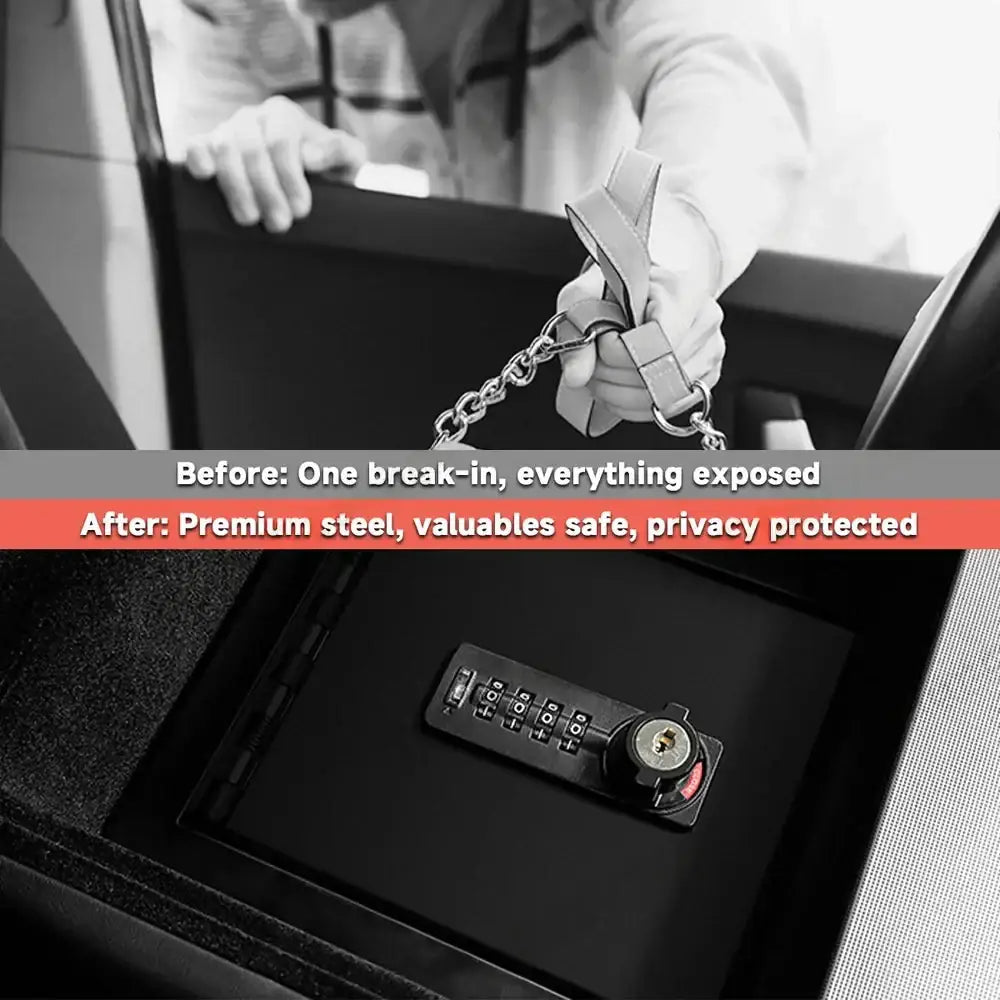 Anti-Theft Console Lock Box for 2024+ Tesla Model 3 Highland & 2025+ Model Y - Tesla Interior Accessories > Center