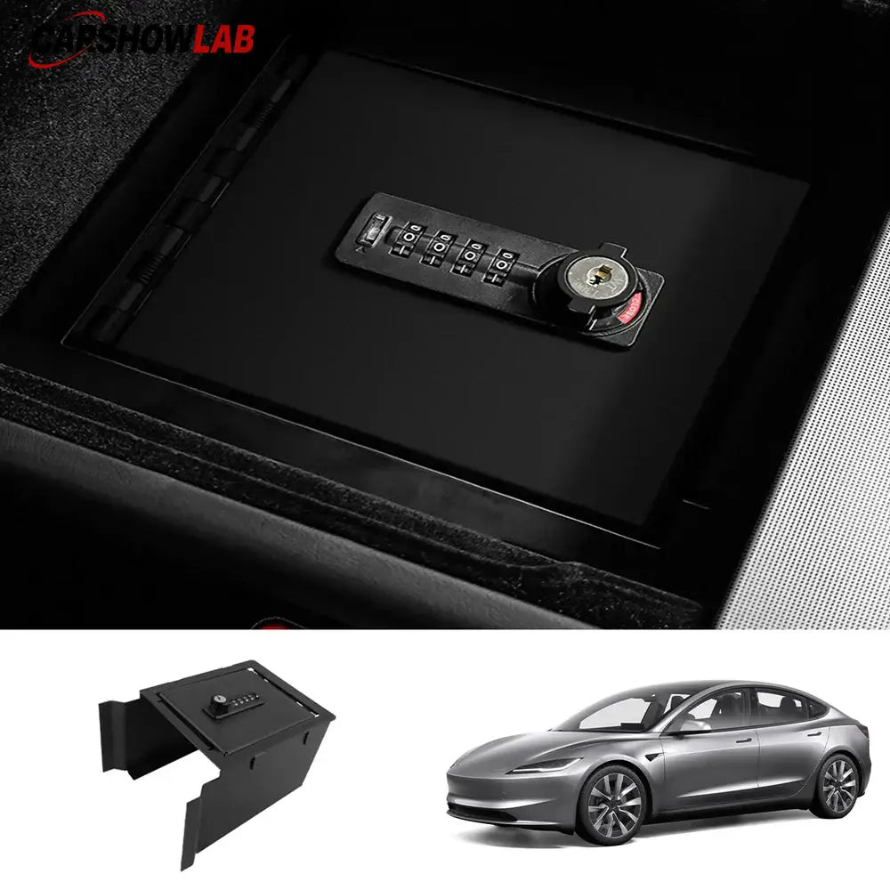 Anti-Theft Console Lock Box for 2024+ Tesla Model 3 Highland & 2025+ Model Y - Tesla Interior Accessories > Center