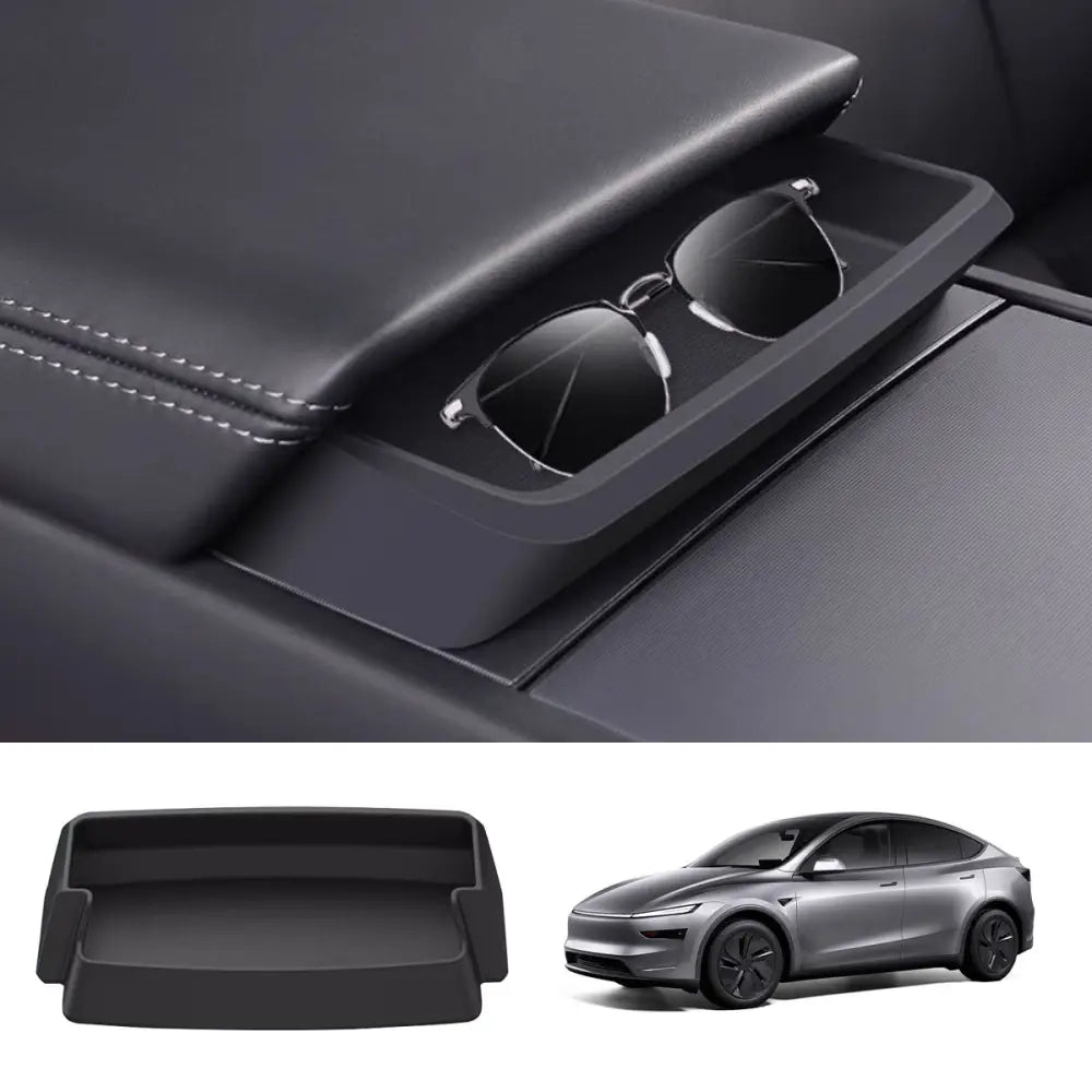 Armrest Storage Tray for Tesla Model Y Juniper 2025+ | Silicone Sunglasses Box - Tesla Interior Accessories > Center