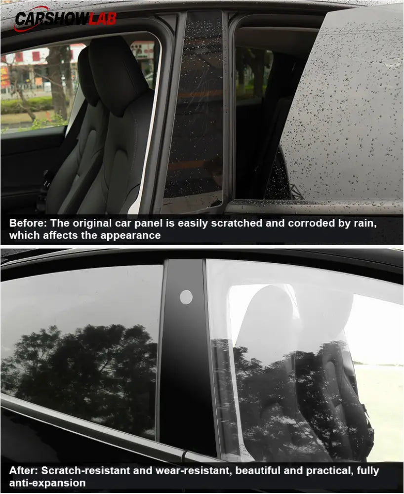B-Pillar Protective Film for Tesla Model Y 2021-2024 | Glossy Black Anti-Scratch - Tesla Exterior Accessories >