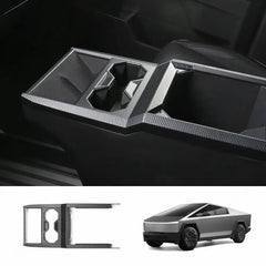 Carbon Fiber Cup Holder Panel for Cybertruck - Premium Interior Protection Trim - Matte Carbon Fiber - Tesla Interior