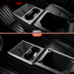 Carbon Fiber Cup Holder Panel for Cybertruck - Premium Interior Protection Trim - Matte Carbon Fiber - Tesla Interior