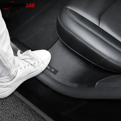Carbon Fiber Door Sill Scuff Plates for 2025 Tesla Model Y Juniper | 8-Piece - 8-Piece Set - Tesla Interior