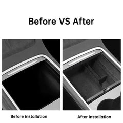 Center Console Organizer for Tesla Model 3/Y 2021-2024 - Flocked Storage Drawer - Tesla Interior Accessories > Center