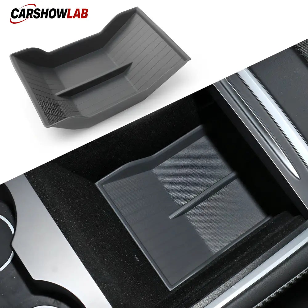 Center Console Organizer Mat for Tesla Model 3/Y - Noise Reducing Rubber Insert - Tesla Interior Accessories > Center