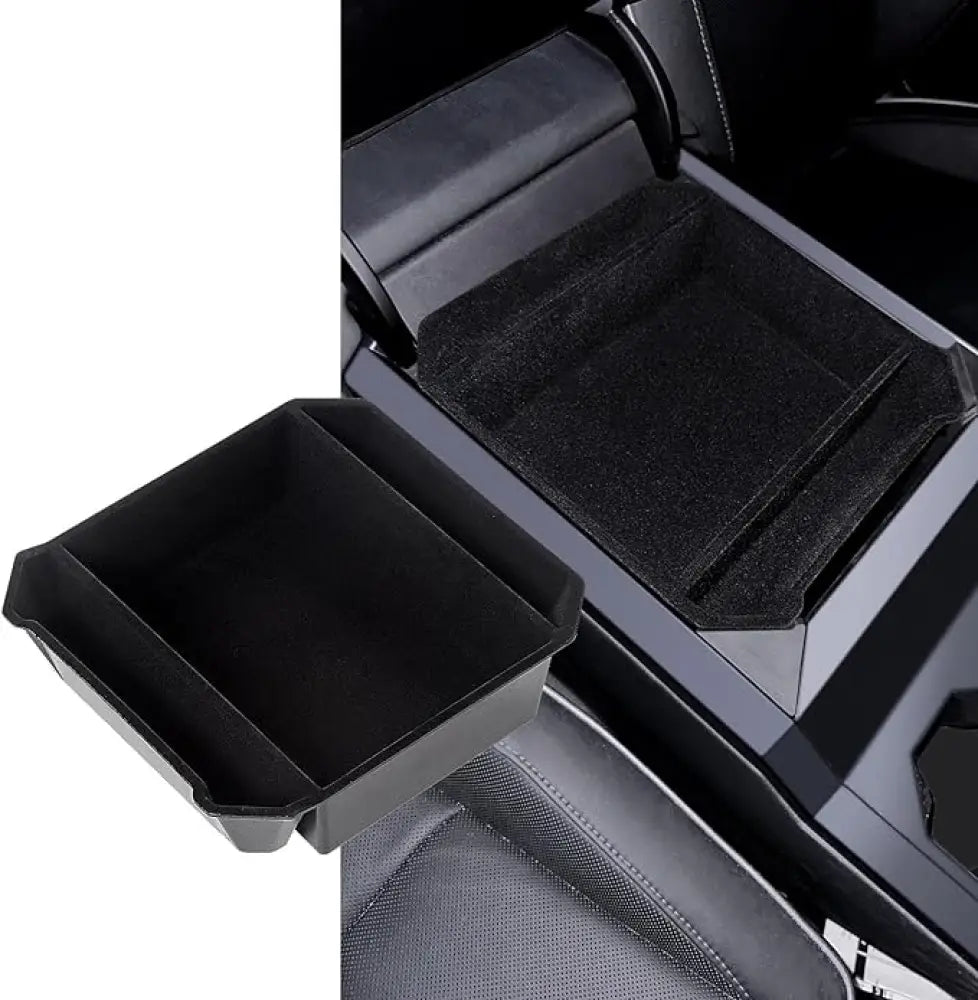 Center Console Storage Box for Tesla Cybertruck 2024+ | Anti-Slip Flocked Liner - Tesla Interior Accessories >