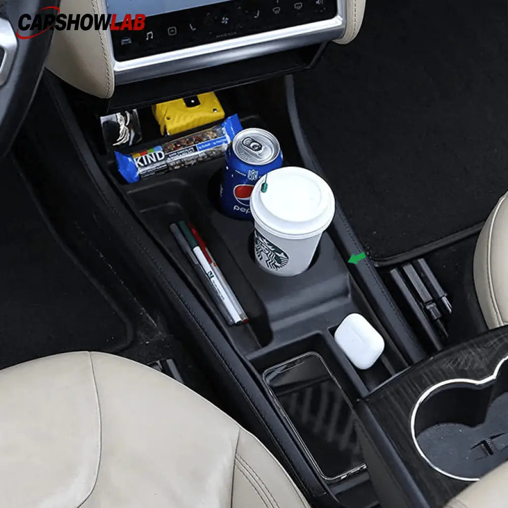 Center Console Storage Organizer for Tesla Model S 2012-2015 | ABS Cup Holder - Tesla Interior Accessories > Center