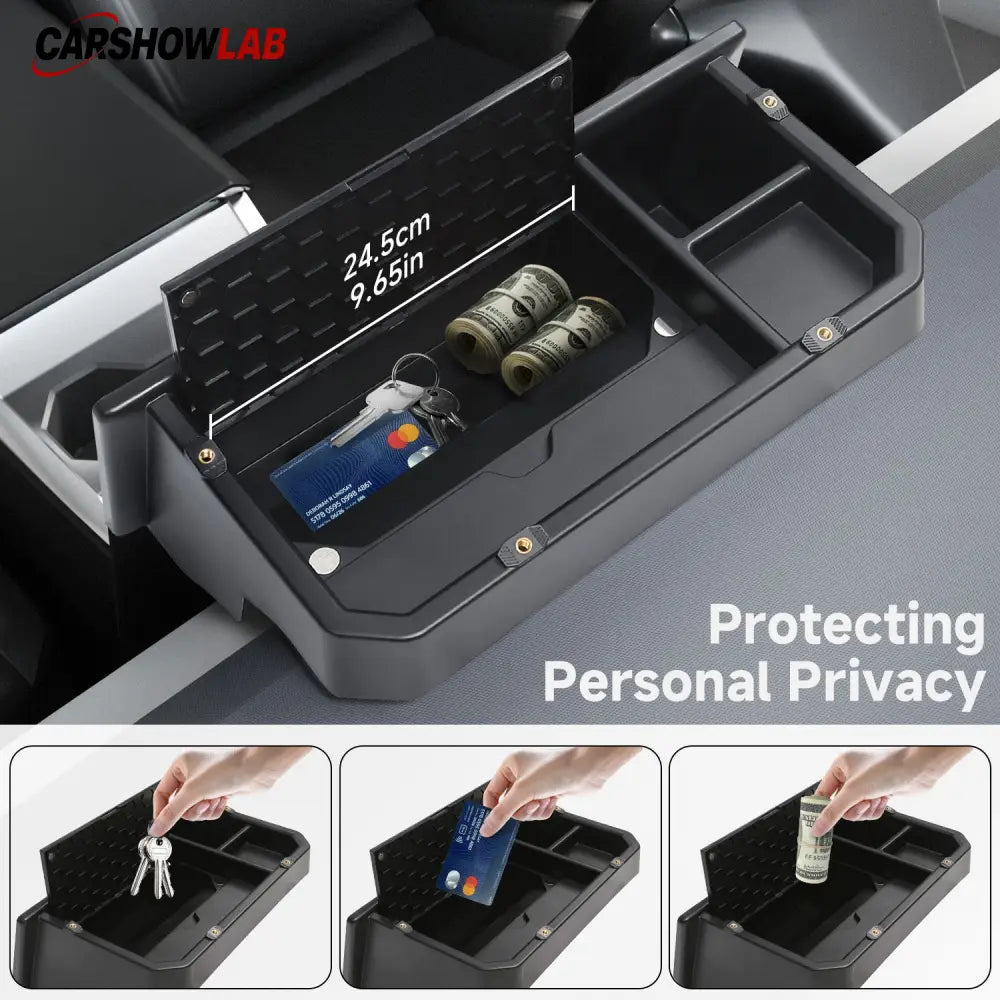 Cybertruck Center Console Organizer - Behind Screen Storage with DIY Mount - overstock