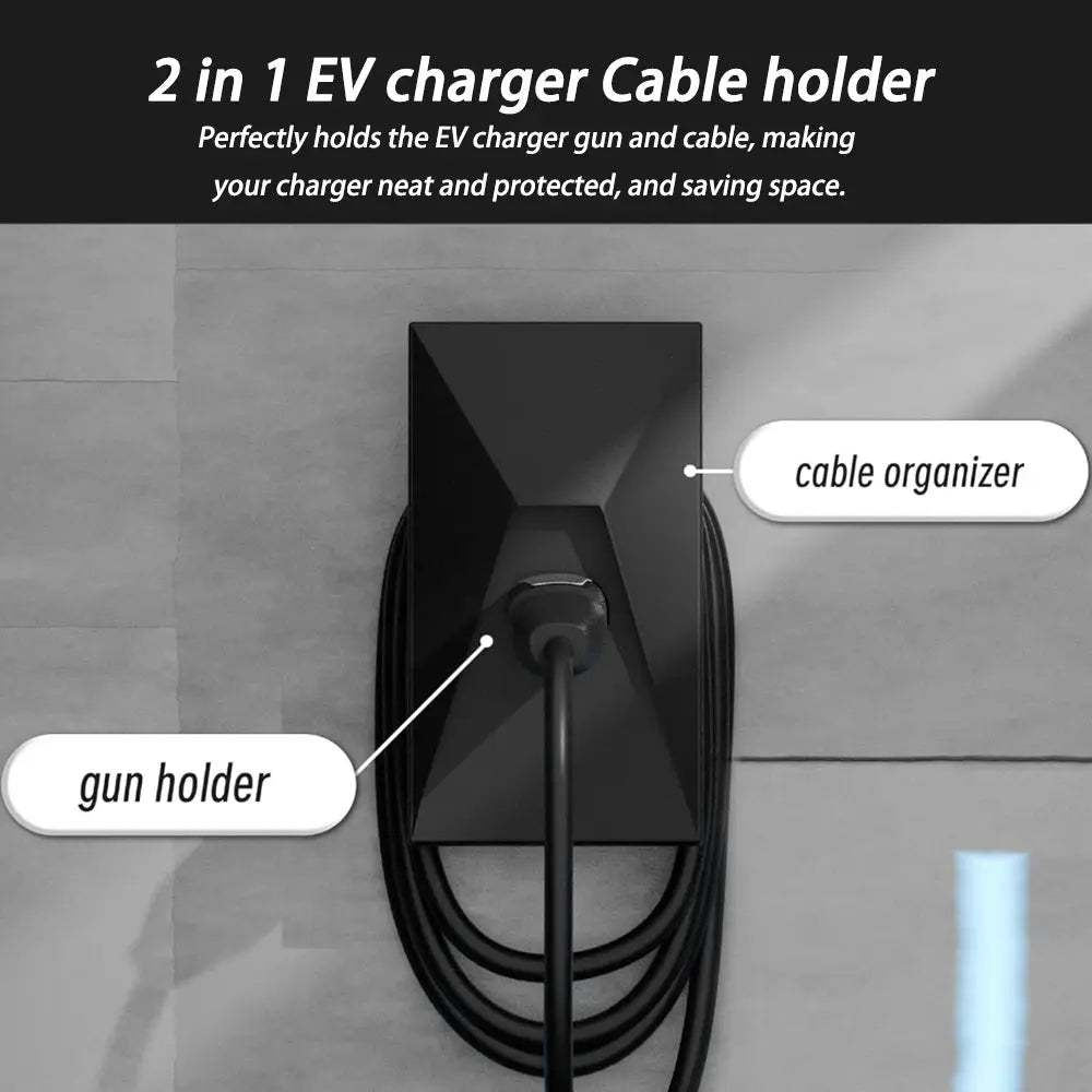 Cybertruck Style Tesla Charger Organizer - Waterproof Wall Mount for Model Y/3/X - Tesla Exterior Accessories > Charger