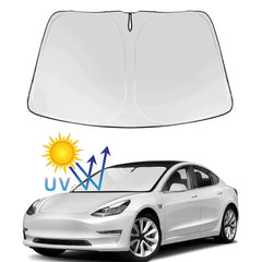 Front Windshield Sunshade for Tesla Model 3/Y/S/X - Foldable Heat Blocker - Tesla Interior Accessories > Front