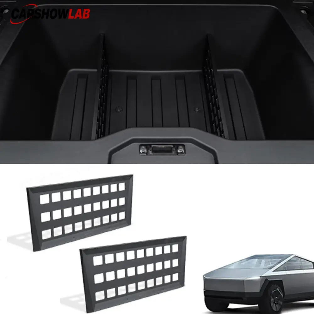 Gear Locker Storage Dividers for Tesla Cybertruck - Custom Fit Trunk Baffles - overstock