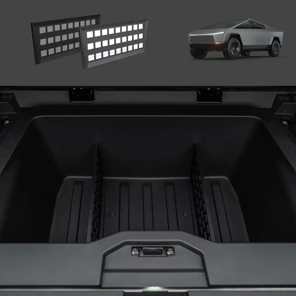 Gear Locker Storage Dividers for Tesla Cybertruck - Custom Fit Trunk Baffles - overstock