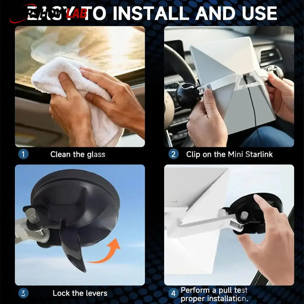Heavy Duty Car Suction Mount for Starlink Mini - Portable RV Window Kit - Tesla Interior Accessories > Starlink