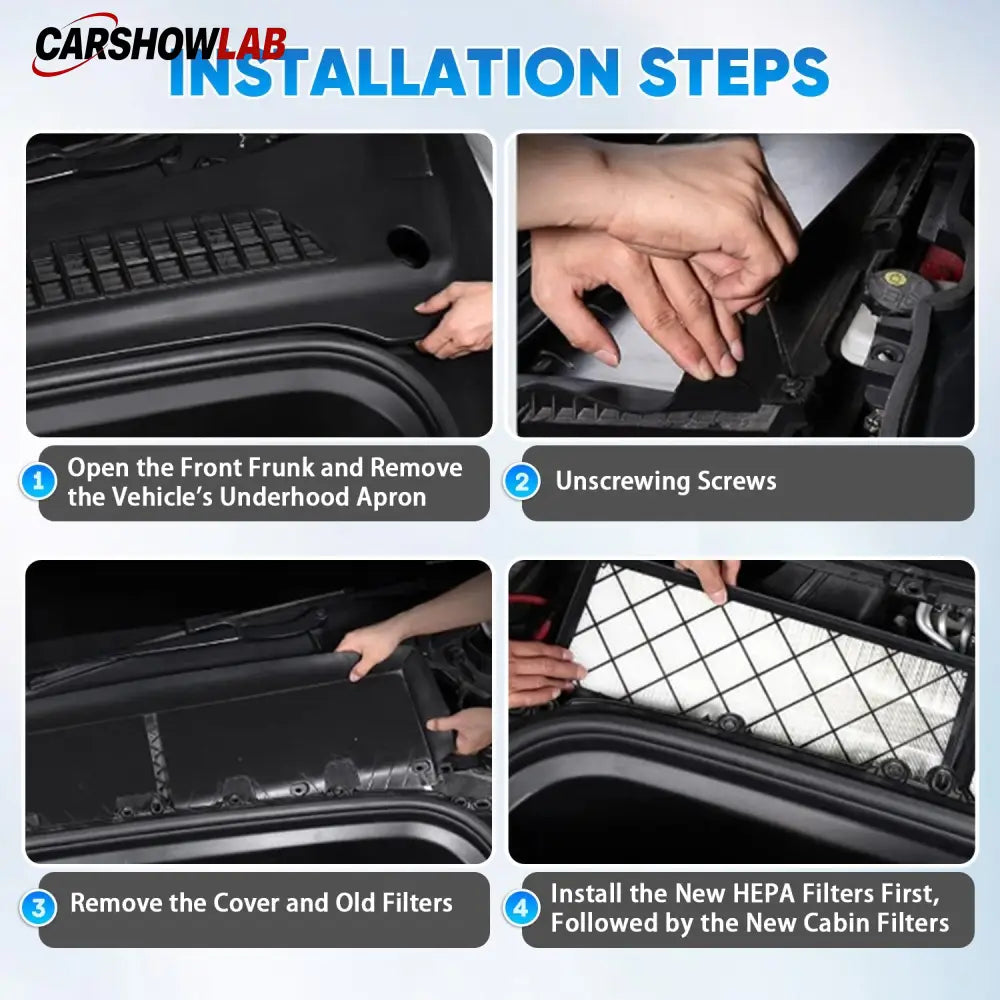 HEPA Cabin Air Filter for Tesla Model Y 2020-2024 | Activated Carbon Kit - Tesla Interior Accessories > Air Filter