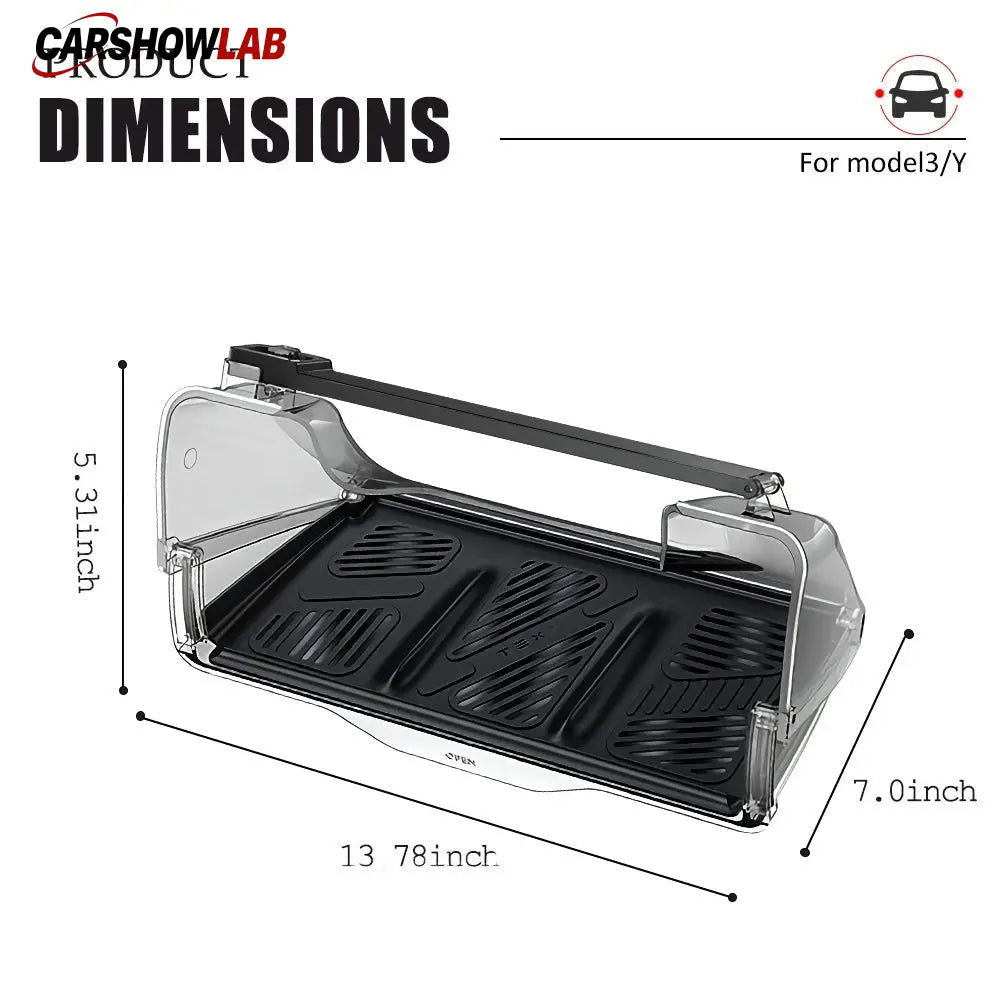 Hidden Center Screen Storage Box for Tesla Model 3 Y | Lower Console Organizer - Tesla Interior Accessories > Center