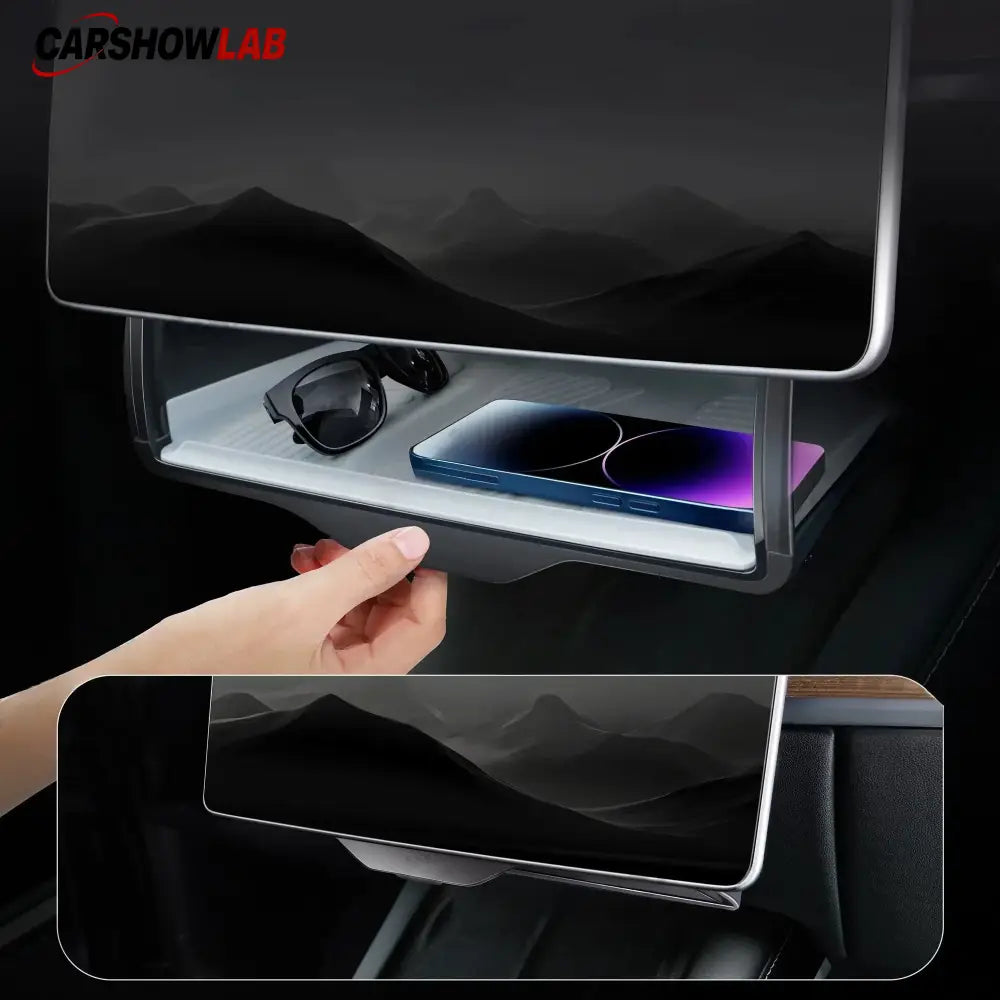 Hidden Center Screen Storage Box for Tesla Model 3 Y | Lower Console Organizer - Tesla Interior Accessories > Center