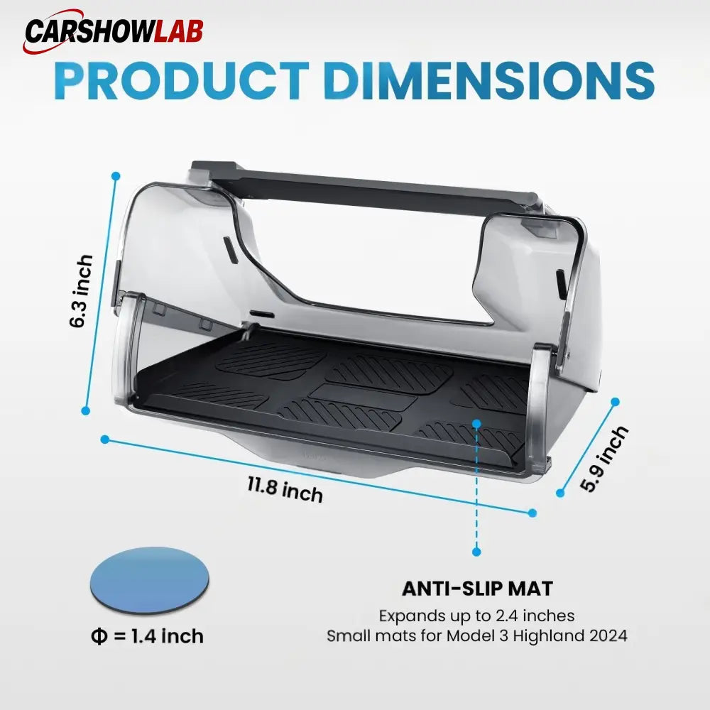 Hidden Center Screen Storage Box for Tesla Model 3 Y | Lower Console Organizer - Tesla Interior Accessories > Center