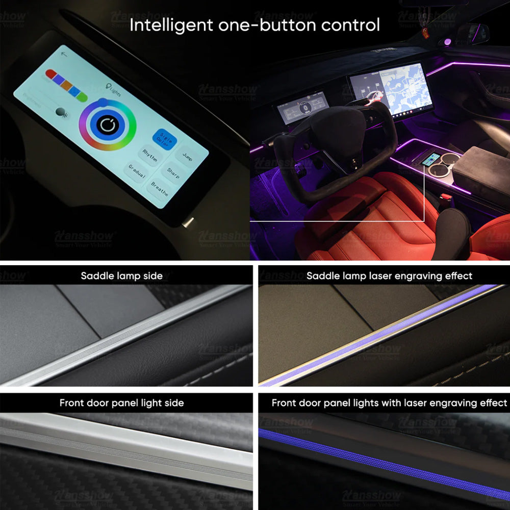 Hansshow 2021+ Model 3 Laser Carving Ambient Lighting Upgrade Kit-30%OFF