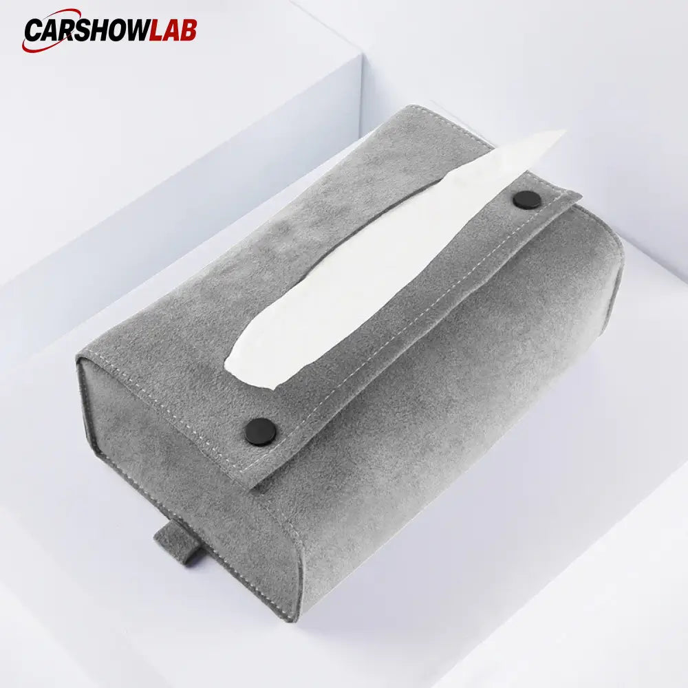 Luxury Alcantara Car Tissue Holder for Tesla Model 3 Y X S | Suede Interior Decor - Tesla Interior Accessories > Seat >