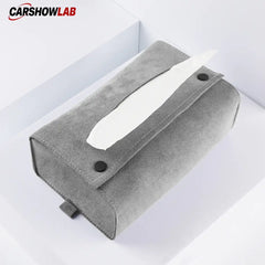 Luxury Alcantara Car Tissue Holder for Tesla Model 3 Y X S | Suede Interior Decor - Tesla Interior Accessories > Seat >
