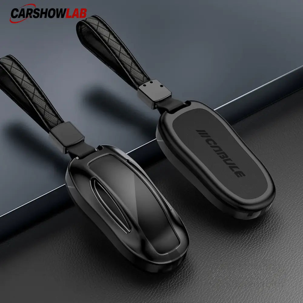 Luxury Tesla Key Fob Protector - Zinc Alloy & Leather for Model 3 Y S X - Tesla Exterior Accessories > Remote Key Cover