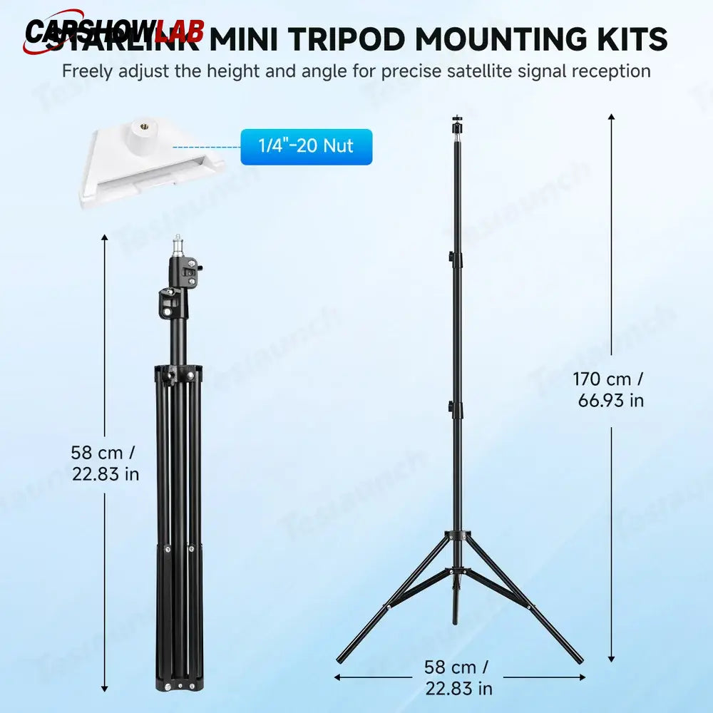 Portable Starlink Mini Mount | Heavy Duty Adjustable Tripod for RV & Camping - Tesla Exterior Accessories > Starlink
