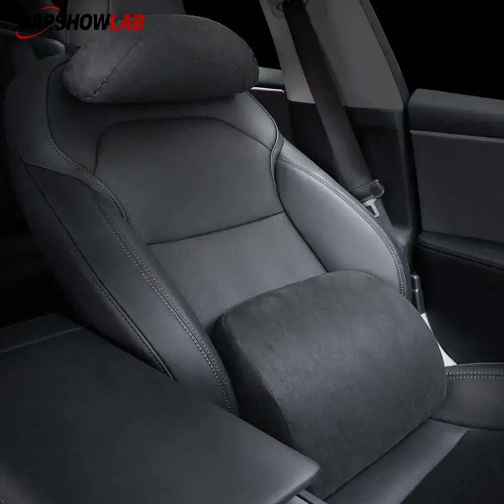 Premium Alcantara Tesla Neck & Back Support - Memory Foam Pillow for Model 3/Y - Tesla Interior Accessories > Seat >