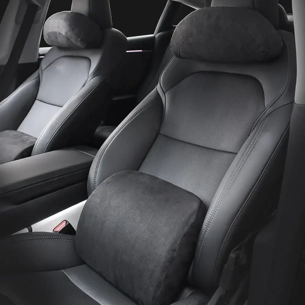 Premium Alcantara Tesla Neck & Back Support - Memory Foam Pillow for Model 3/Y - Tesla Interior Accessories > Seat >