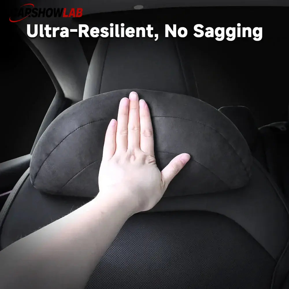 Premium Alcantara Tesla Neck & Back Support - Memory Foam Pillow for Model 3/Y - Tesla Interior Accessories > Seat >
