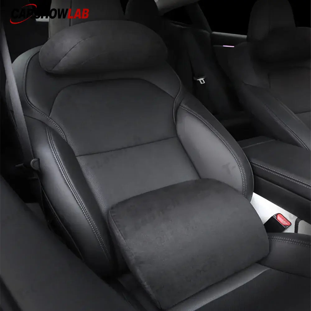 Premium Alcantara Tesla Neck & Back Support - Memory Foam Pillow for Model 3/Y - Tesla Interior Accessories > Seat >