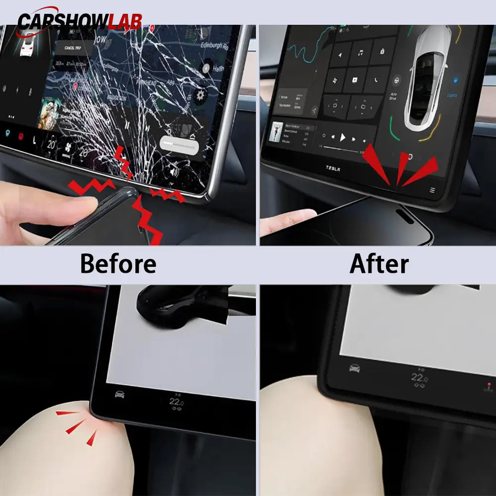 Silicone Central Screen Frame for Tesla Model 3 Highland 2024+ | Edge Protector - Tesla Interior Accessories >