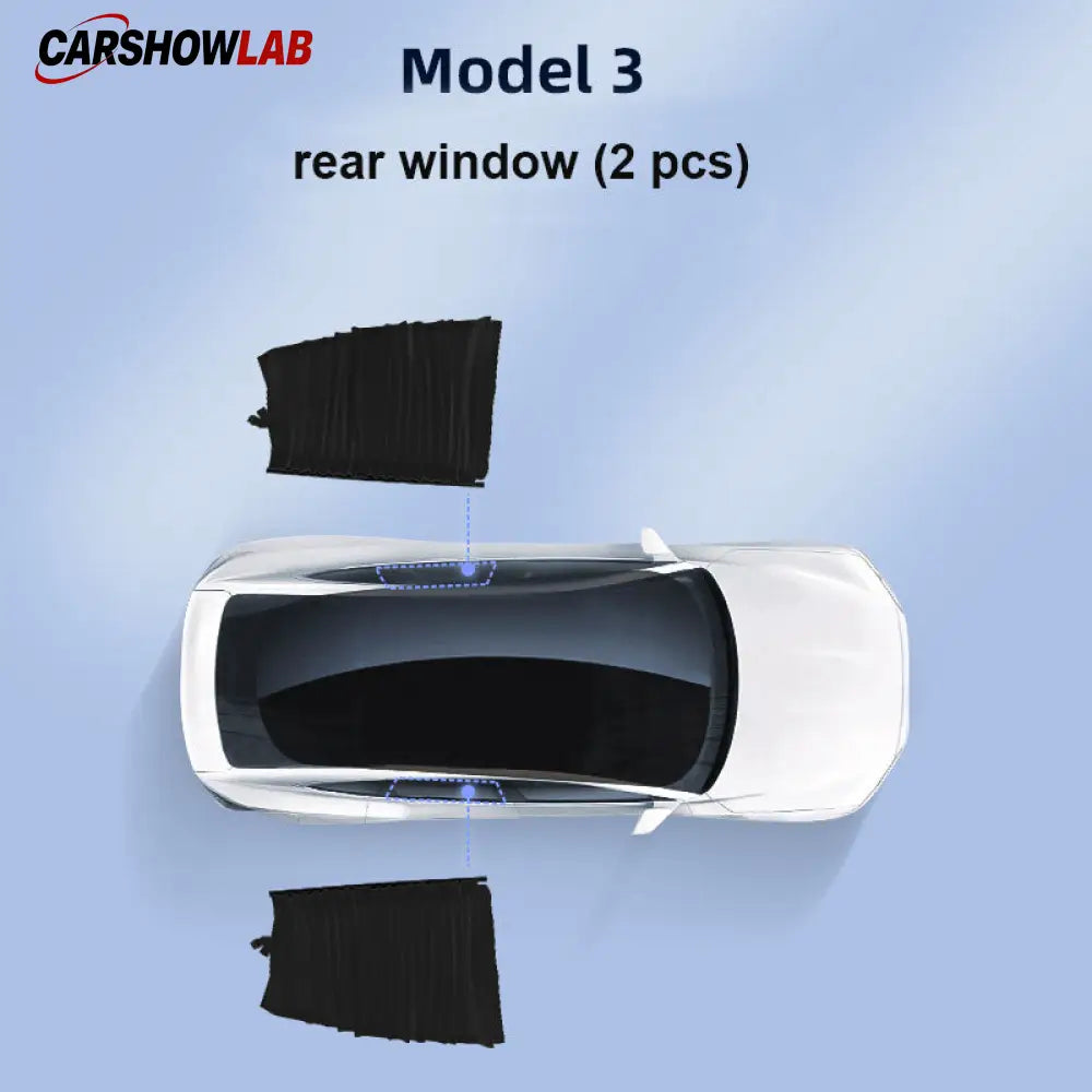 Sliding Privacy Sunshade for Tesla Model 3 & Y - Track Mount Window Curtain - Tesla Interior Accessories > Side Windows