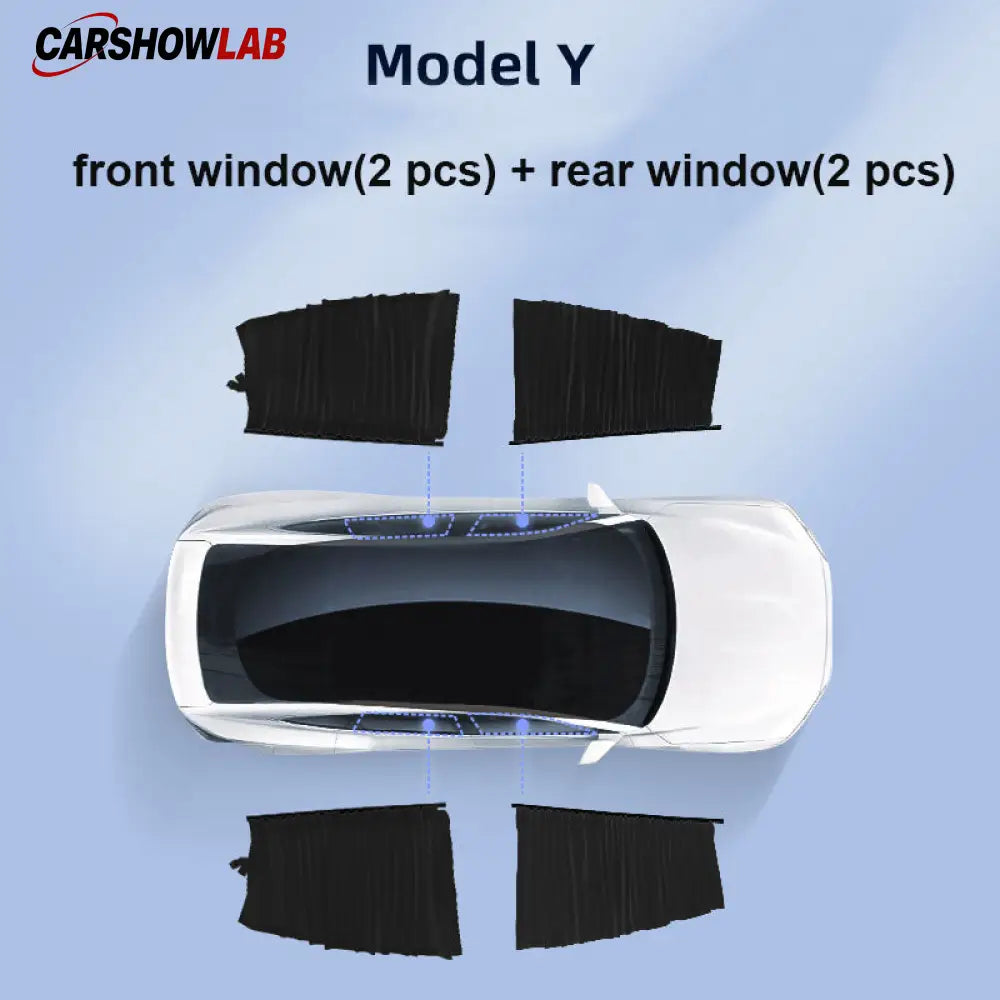Sliding Privacy Sunshade for Tesla Model 3 & Y - Track Mount Window Curtain - Tesla Interior Accessories > Side Windows