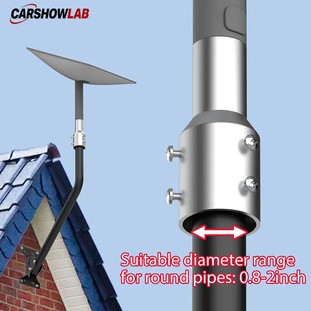 Snap-On Starlink V2 Pipe Adapter - Heavy Duty Aluminum Mount for J-Pipes - Tesla Exterior Accessories > Starlink