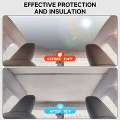 Split Glass Roof Sunshade for Tesla Model Y Juniper 2025+ | No-Sag UV Shield - Tesla Interior Accessories > Sunroof >