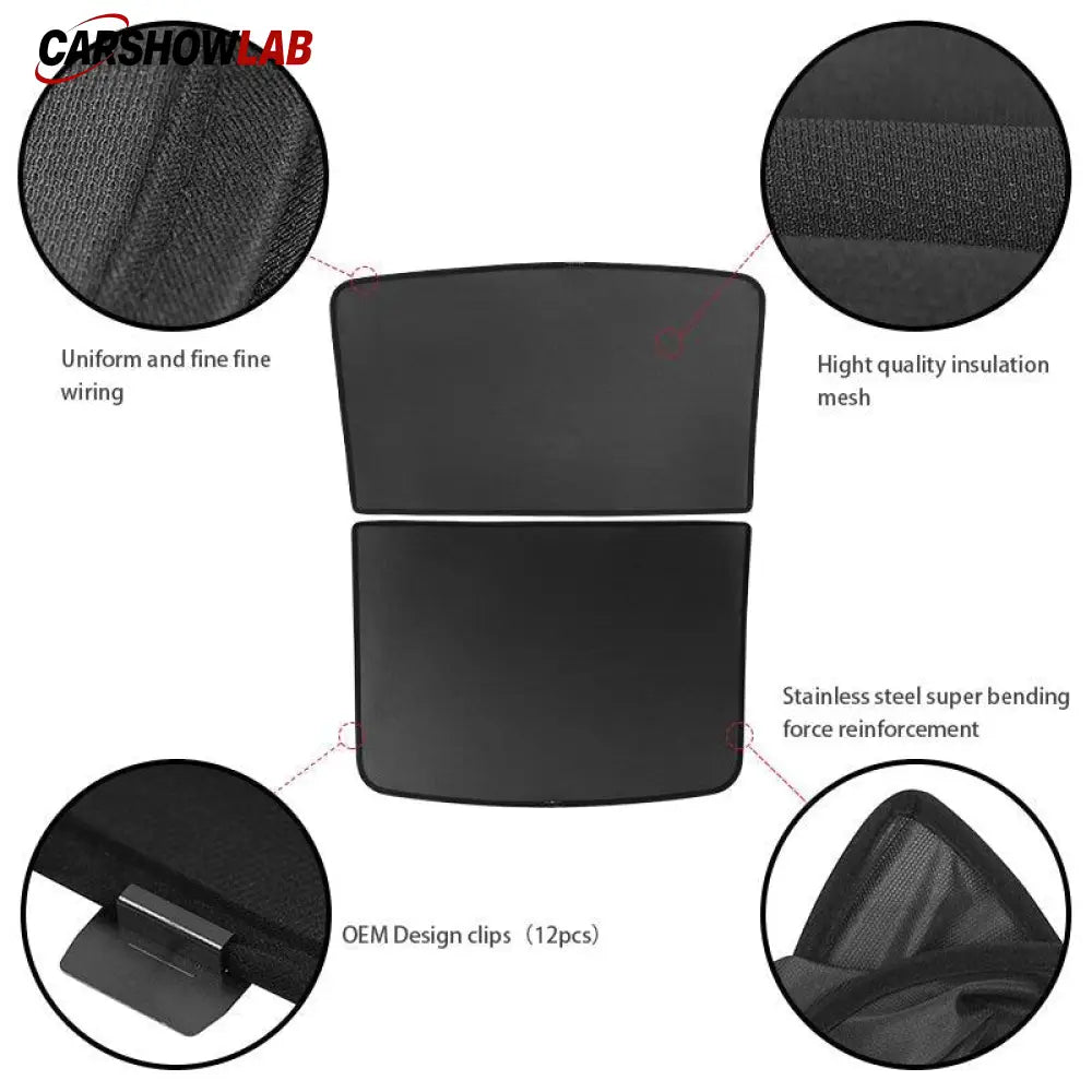 Split Sunroof Sunshade for Tesla Model Y 2020-2024 - Premium Heat Insulation - Tesla Interior Accessories > Sunroof >