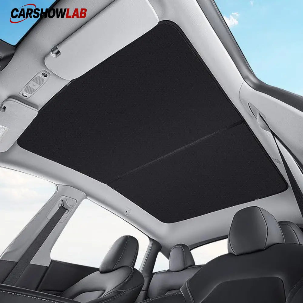 Split Sunroof Sunshade for Tesla Model Y 2020-2024 - Premium Heat Insulation - Tesla Interior Accessories > Sunroof >