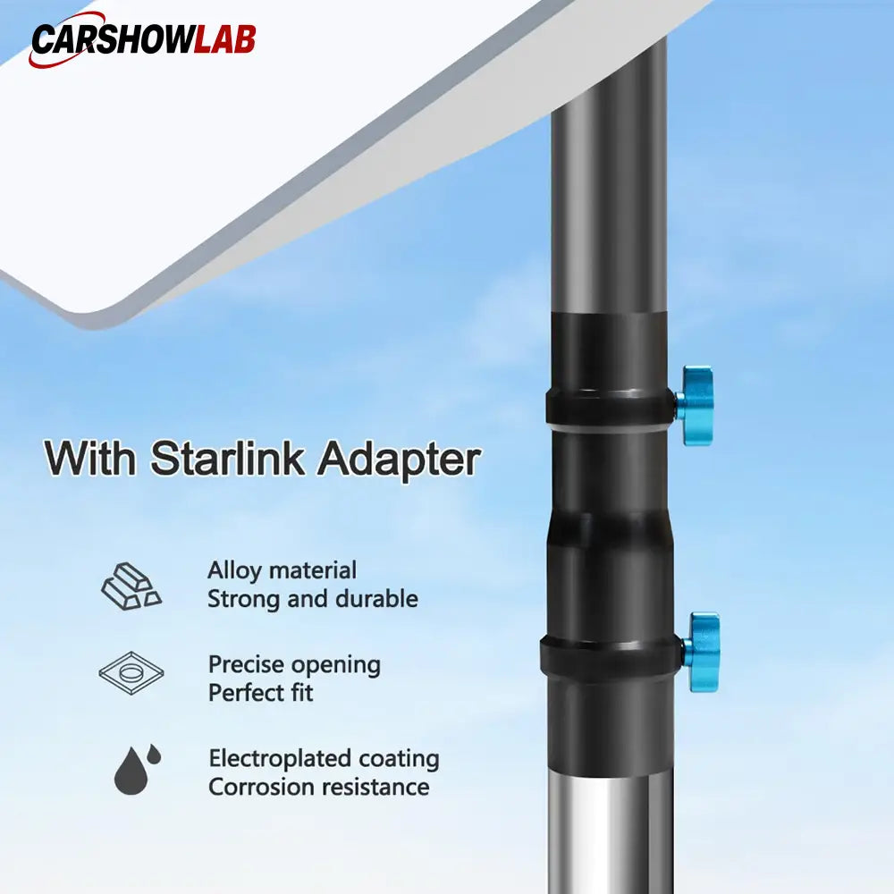 Starlink Gen 2 Mount for RV - 7FT Ground Pole Kit & Aluminum Adapter - Tesla Exterior Accessories > Starlink