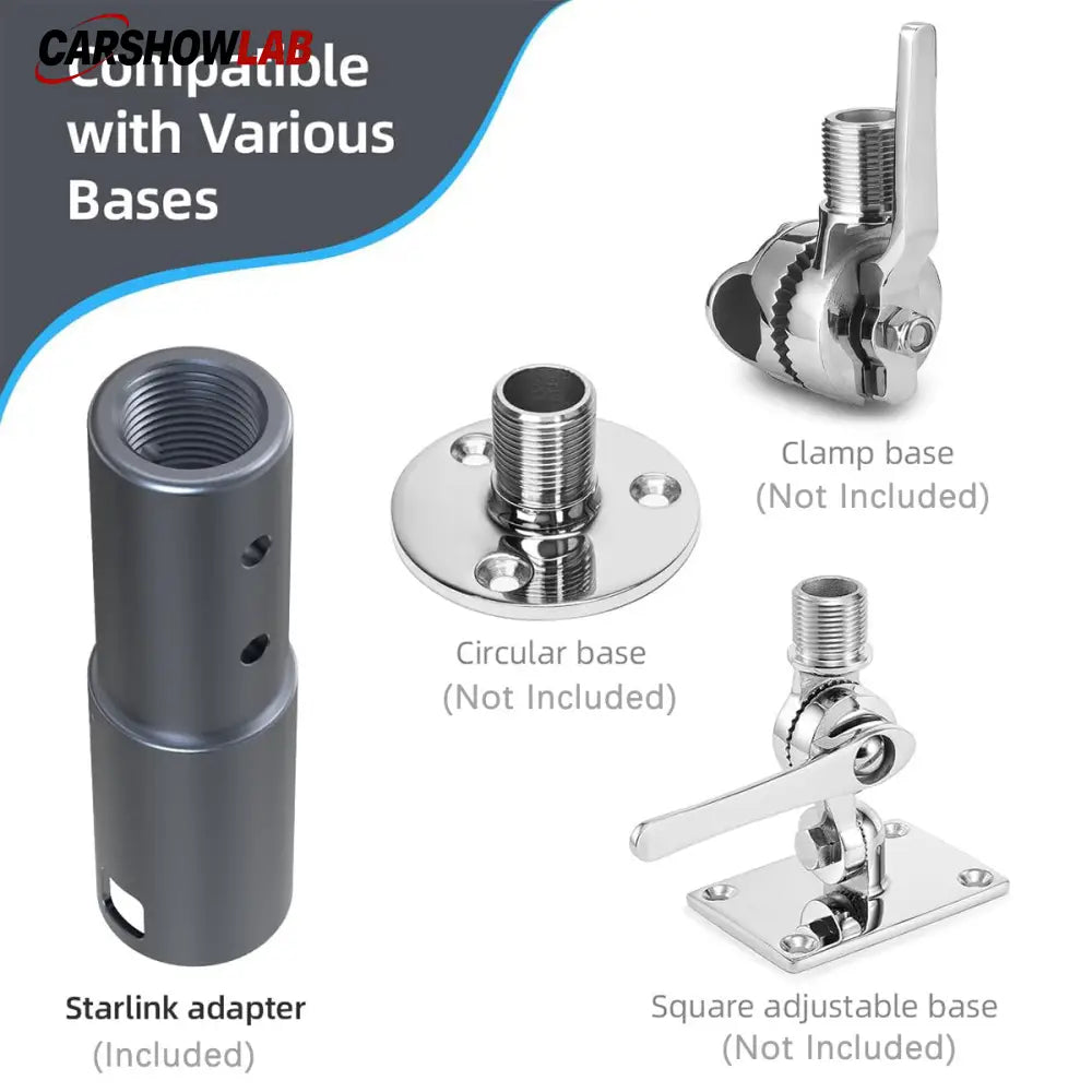 Starlink Gen 2 Pipe Mount Adapter - Aluminum J-Pole Bracket for V2 Satellite - Tesla Exterior Accessories > Starlink