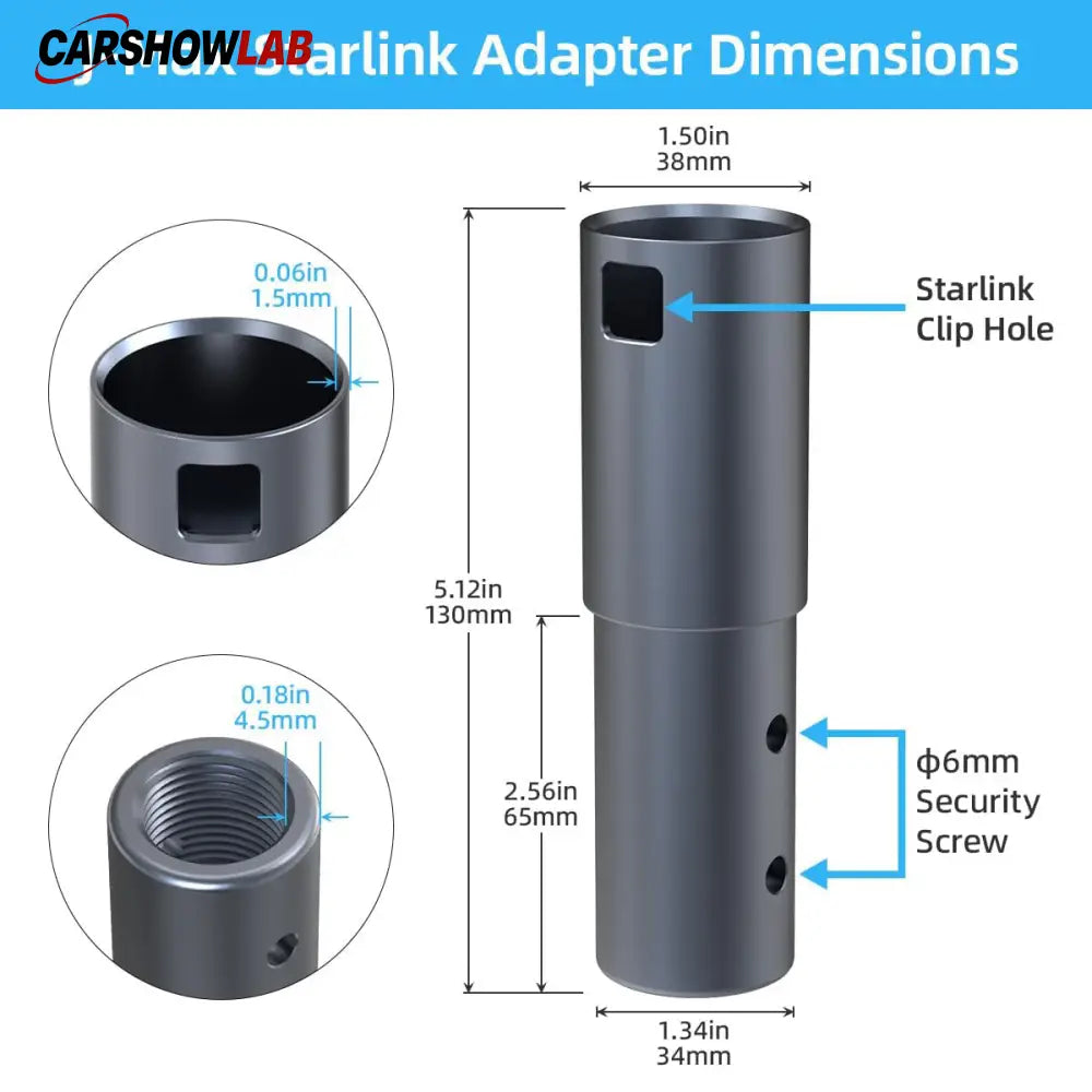 Starlink Gen 2 Pipe Mount Adapter - Aluminum J-Pole Bracket for V2 Satellite - Tesla Exterior Accessories > Starlink