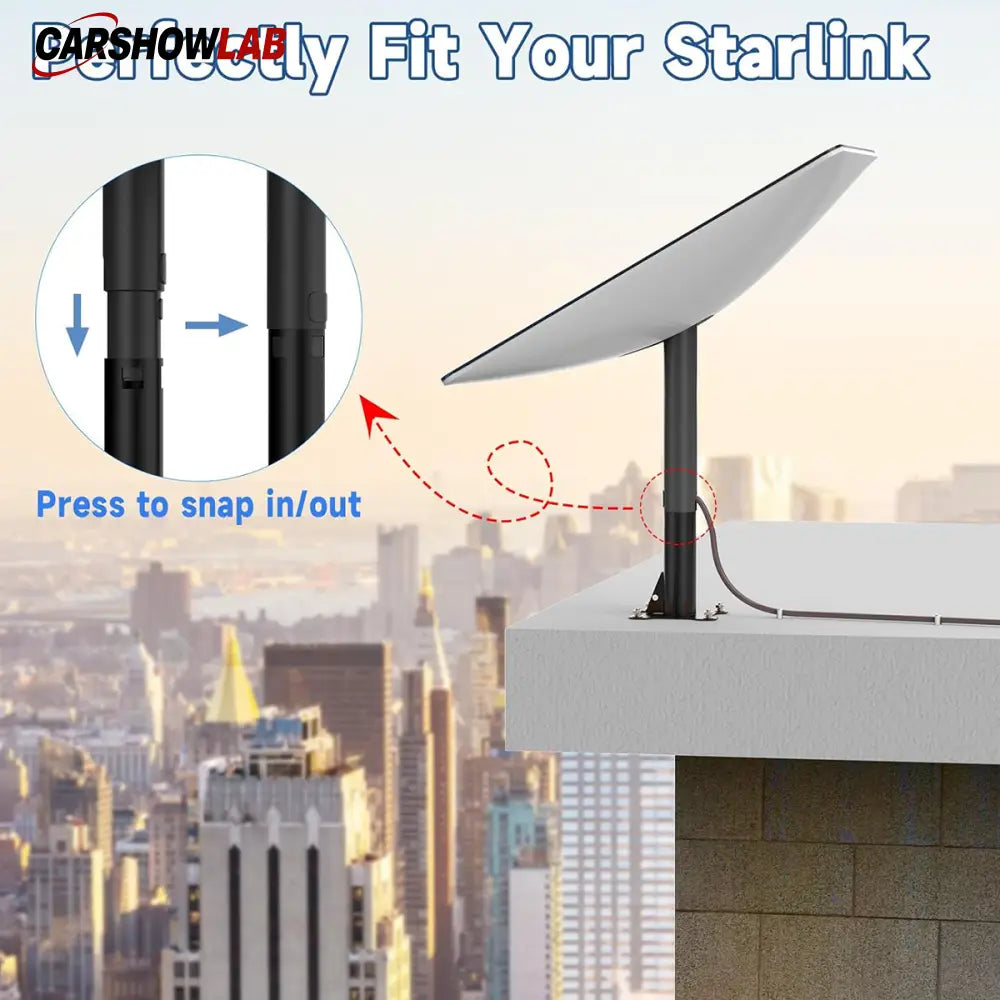 Starlink Gen 2 Wall & Roof Mount - Weatherproof Steel Bracket for Rectangular Dish - Tesla Exterior Accessories >