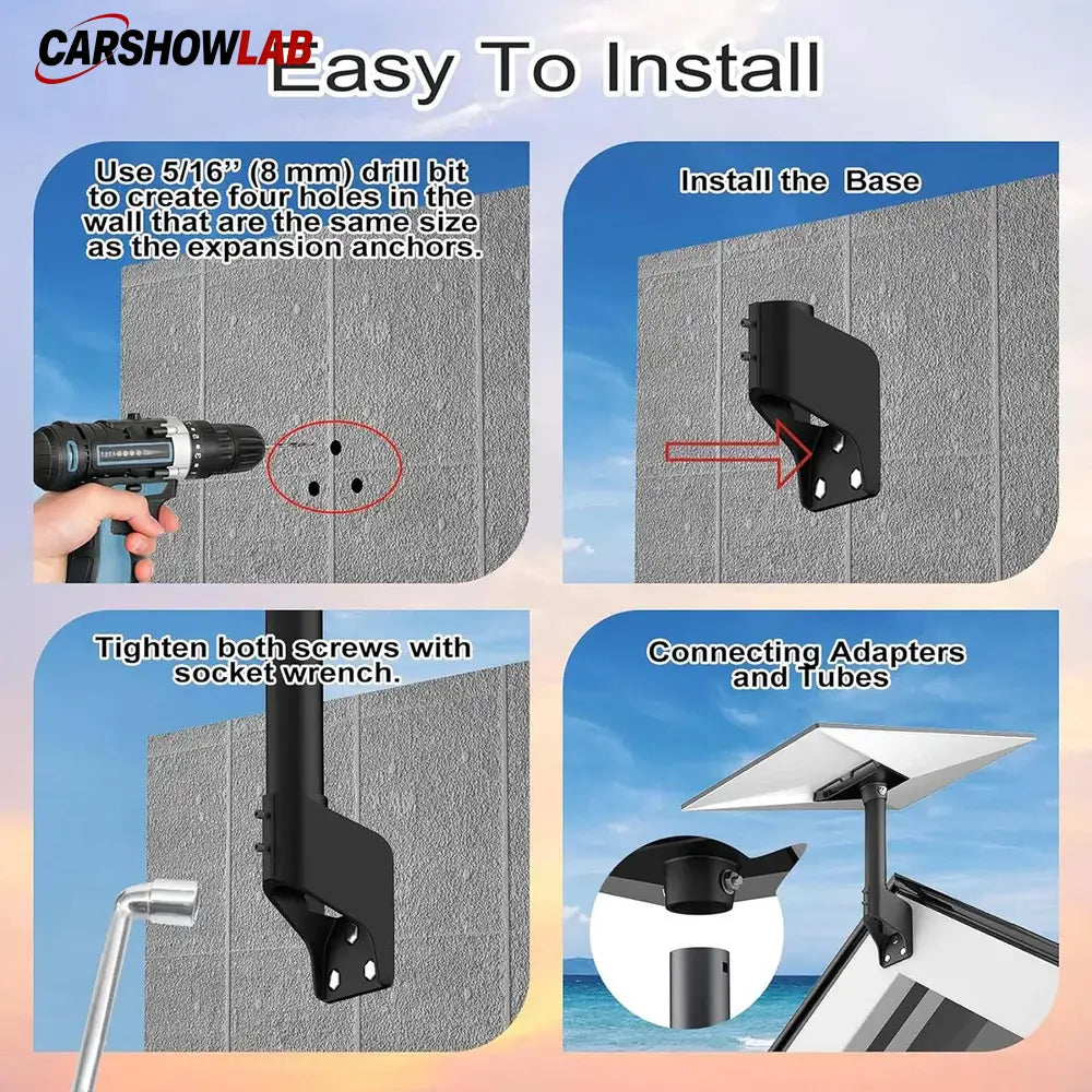 Starlink Gen 3 Adjustable Mount - Weatherproof Wall & Roof Bracket Kit - Tesla Exterior Accessories > Starlink