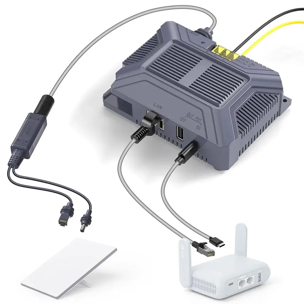 Starlink Mini 150W Gigabit PoE Injector - 12V/24V DC to 48V Power Adapter - Tesla Exterior Accessories > Starlink
