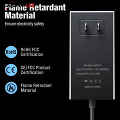 Starlink Mini AC Power Adapter - 60W 30V 2A Portable Charger & Replacement - Tesla Interior Accessories > Starlink