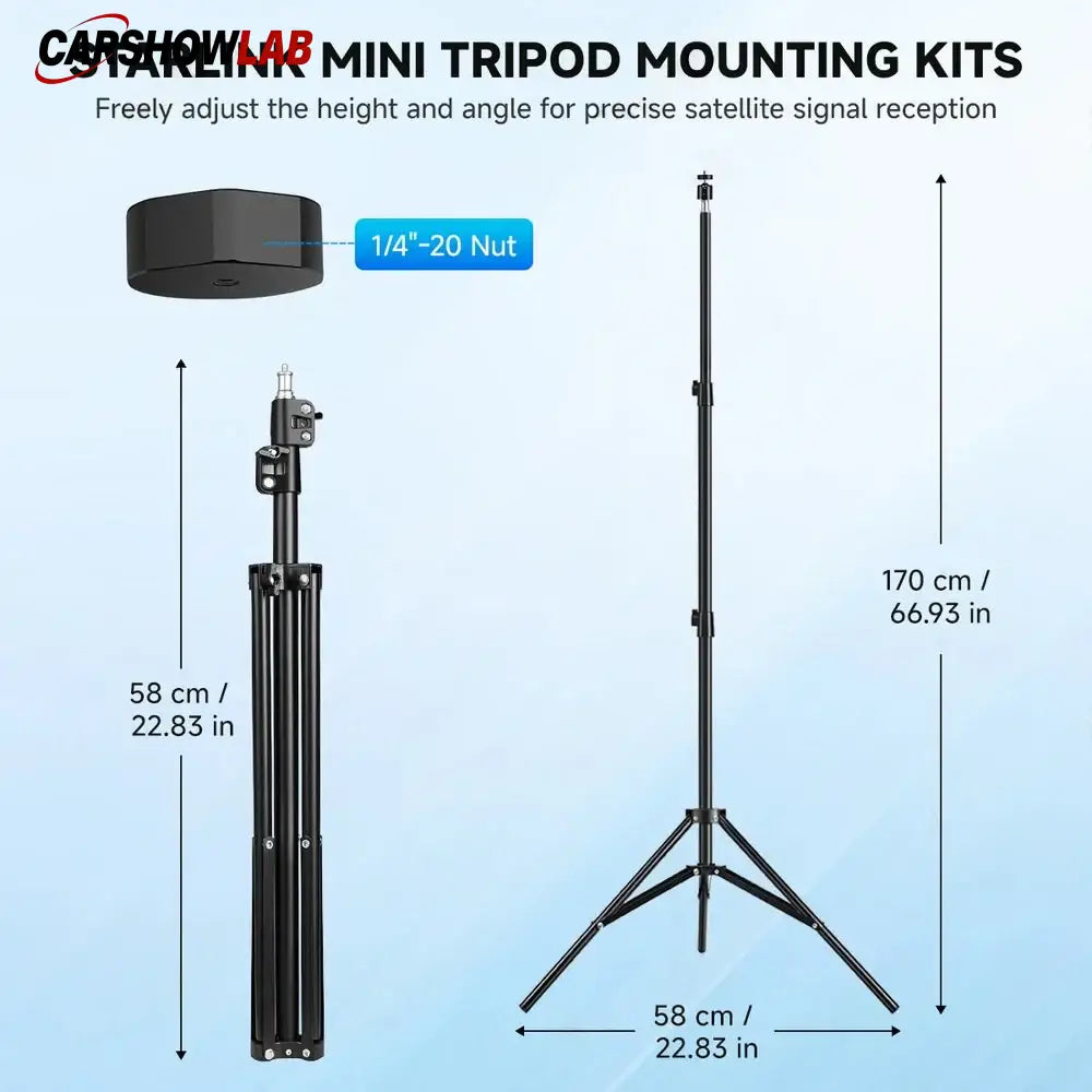 Starlink Mini Mount - Heavy Duty Adjustable Tripod for RV Camping & Boat - Tesla Exterior Accessories > Starlink