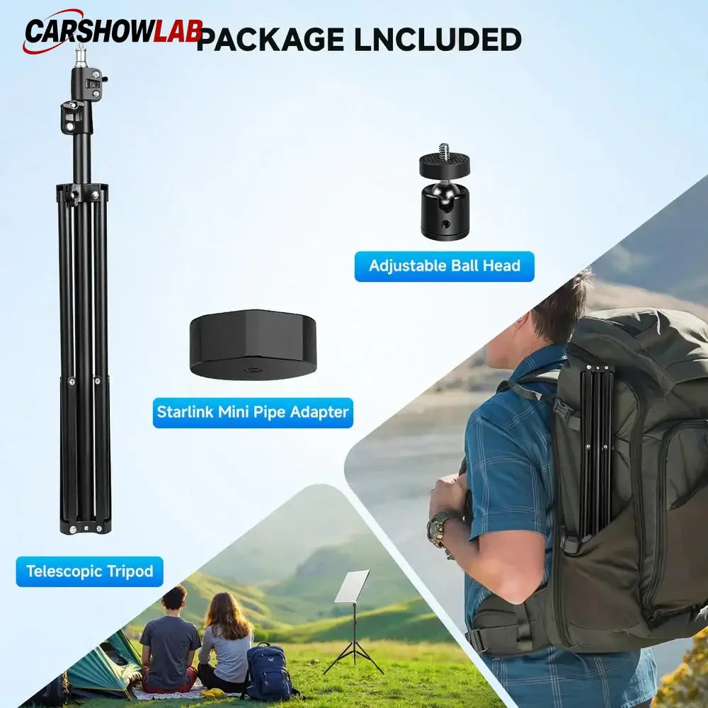 Starlink Mini Mount - Heavy Duty Adjustable Tripod for RV Camping & Boat - Tesla Exterior Accessories > Starlink