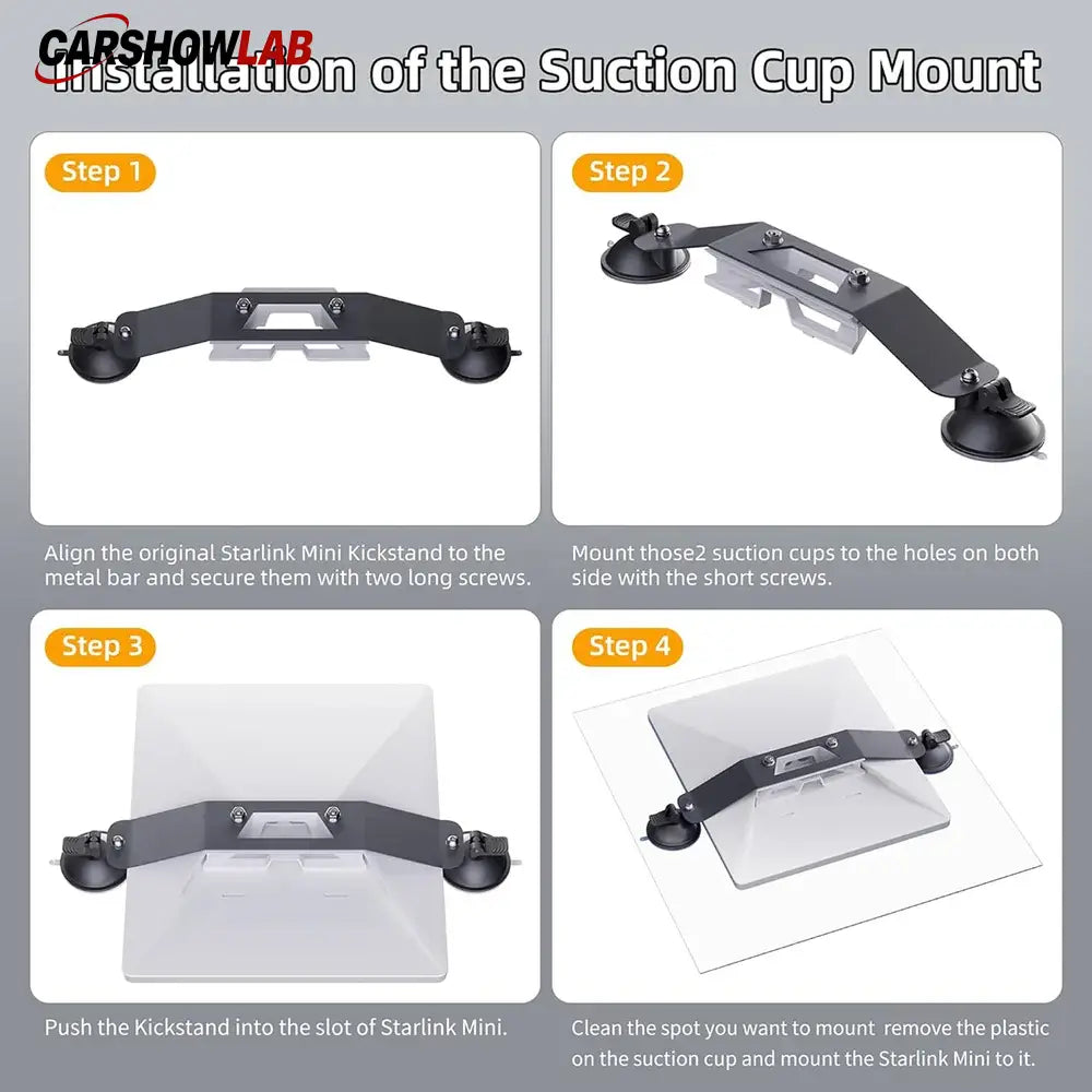 Starlink Mini Portable Suction Mount - Secure Car & RV Window Bracket - Tesla Interior Accessories > Starlink