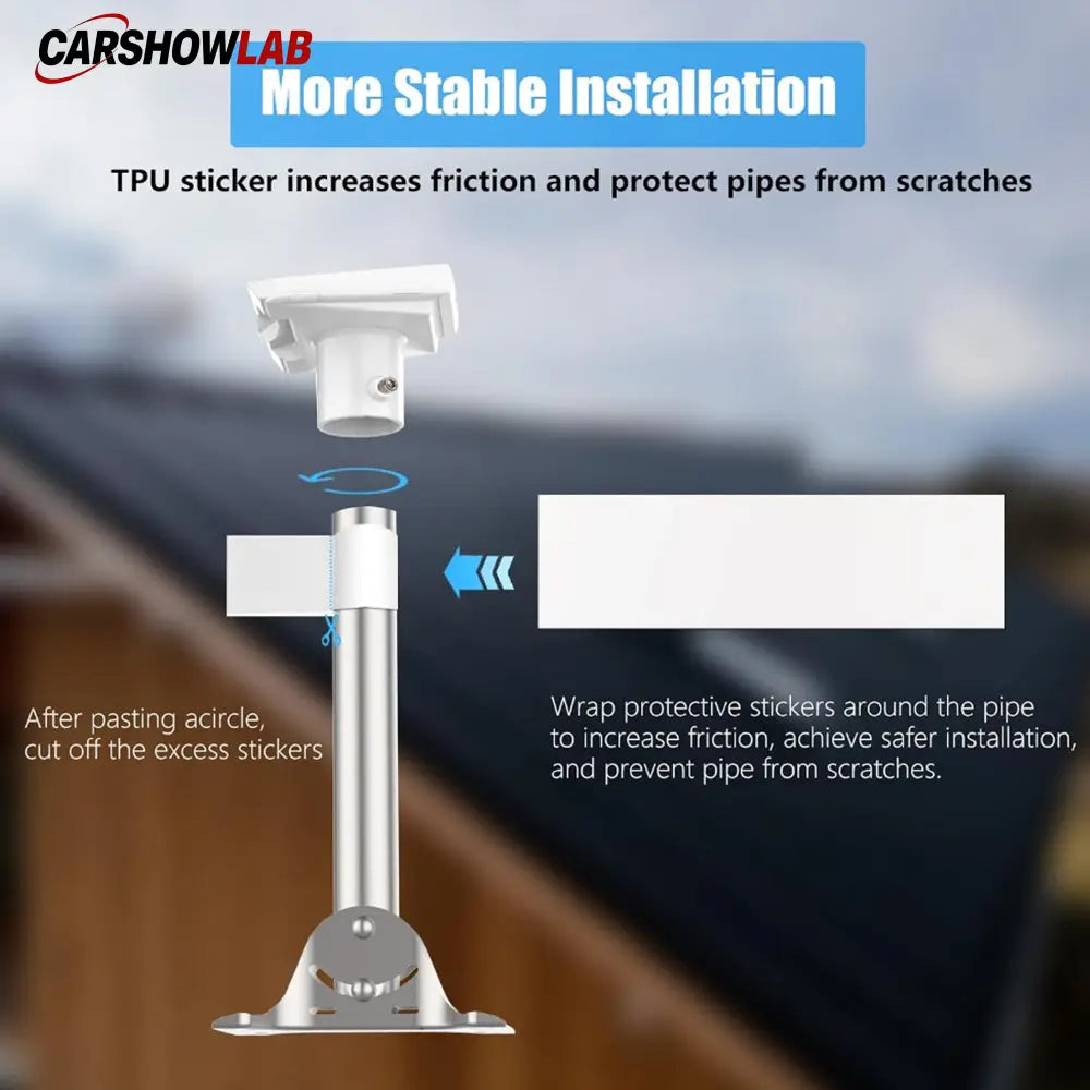 Starlink V3 Wall Mount Kit - Snap-On Straight Pipe Roof Bracket for Starlink - Tesla Exterior Accessories > Starlink
