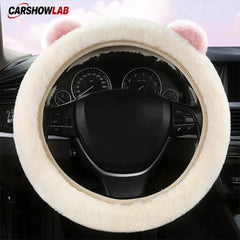 Tesla Bear Steering Wheel Protector - Warm Plush Cover for Model 3 Y S X - Tesla Interior Accessories > Steering wheels